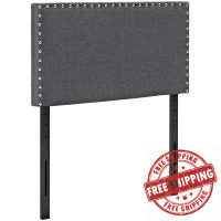 Modway MOD-5382-GRY Phoebe Twin Fabric Headboard in Gray