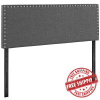 Modway MOD-5386-GRY Phoebe Queen Fabric Headboard in Gray