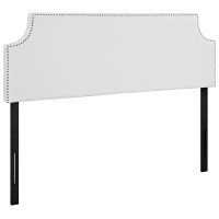 Modway MOD-5393-WHI Laura Queen Vinyl Headboard in White