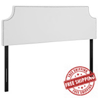 Modway MOD-5393-WHI Laura Queen Vinyl Headboard in White