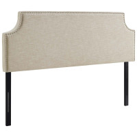 Modway MOD-5394-BEI Laura Queen Upholstered Fabric Headboard
