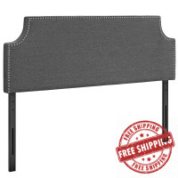 Modway MOD-5394-GRY Laura Queen Fabric Headboard in Gray