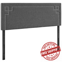 Modway MOD-5402-GRY Josie Queen Fabric Headboard in Gray