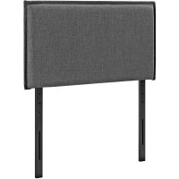 Modway MOD-5405-GRY Camille Twin Fabric Headboard in Gray