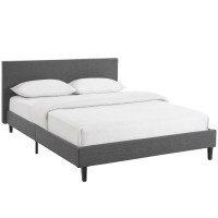 Modway MOD-5418-GRY Anya Full Fabric Bed in Gray