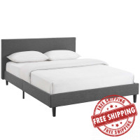 Modway MOD-5418-GRY Anya Full Fabric Bed in Gray