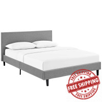 Modway MOD-5418-LGR Anya Full Fabric Bed in Light Gray
