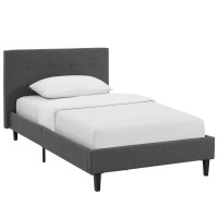 Modway MOD-5422-GRY Linnea Twin Bed in Gray