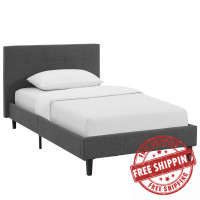 Modway MOD-5422-GRY Linnea Twin Bed in Gray