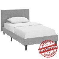 Modway MOD-5422-LGR Linnea Twin Bed in Light Gray