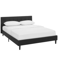 Modway MOD-5423-BLK Linnea Full Faux Leather Bed in Black