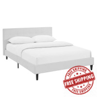 Modway MOD-5423-WHI Linnea Full Faux Leather Bed in White
