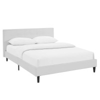 Modway MOD-5425-WHI Linnea Queen Vinyl Bed in White