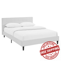 Modway MOD-5425-WHI Linnea Queen Vinyl Bed in White