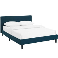 Modway MOD-5426-AZU Linnea Queen Fabric Bed in Azure