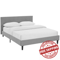 Modway MOD-5426-LGR Linnea Queen Fabric Bed in Light Gray