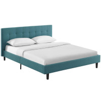 Modway MOD-5426-TEA Linnea Queen Fabric Bed
