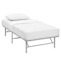 Modway MOD-5427-GRY Horizon Twin Stainless Steel Bed Frame in Gray