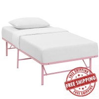 Modway MOD-5427-PNK Horizon Twin Stainless Steel Bed Frame in Pink