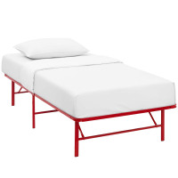 Modway MOD-5427-RED Horizon Twin Stainless Steel Bed Frame in Red