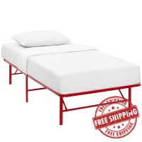 Modway MOD-5427-RED Horizon Twin Stainless Steel Bed Frame in Red