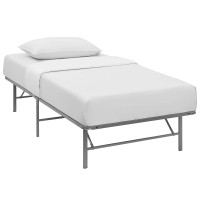 Modway MOD-5427-SLV Horizon Twin Stainless Steel Bed Frame in Silver