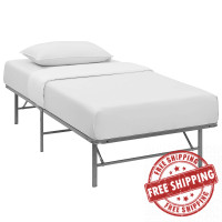 Modway MOD-5427-SLV Horizon Twin Stainless Steel Bed Frame in Silver