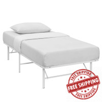 Modway MOD-5427-WHI Horizon Twin Stainless Steel Bed Frame in White