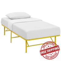 Modway MOD-5427-YLW Horizon Twin Stainless Steel Bed Frame in Yellow