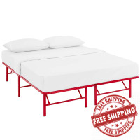 Modway MOD-5428-RED Horizon Full Stainless Steel Bed Frame in Red