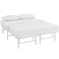 Modway MOD-5428-WHI Horizon Full Stainless Steel Bed Frame in White