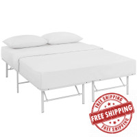 Modway MOD-5428-WHI Horizon Full Stainless Steel Bed Frame in White