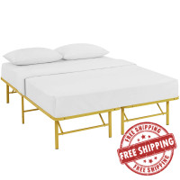 Modway MOD-5428-YLW Horizon Full Stainless Steel Bed Frame in Yellow