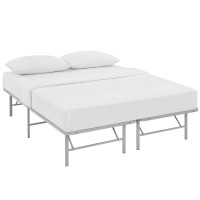 Modway MOD-5429-GRY Horizon Queen Stainless Steel Bed Frame in Gray