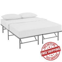 Modway MOD-5429-SLV Horizon Queen Stainless Steel Bed Frame in Silver