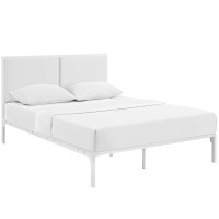 Modway MOD-5464-WHI-WHI Della King Vinyl Bed in White