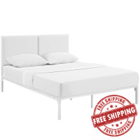 Modway MOD-5464-WHI-WHI Della King Vinyl Bed in White