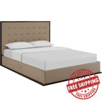 Modway MOD-5499-CAP-CAF Madeline Queen Upholstered Bed Frame in Cappuccino Cafe