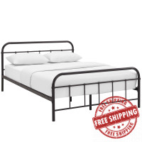 Modway MOD-5533-BRN-SET Maisie Queen Stainless Steel Bed Frame