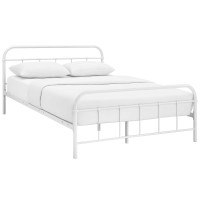 Modway MOD-5533-WHI-SET Maisie Queen Stainless Steel Bed Frame