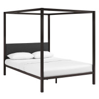 Modway MOD-5570-BRN-GRY Raina Queen Canopy Bed Frame