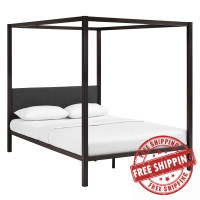 Modway MOD-5570-BRN-GRY Raina Queen Canopy Bed Frame