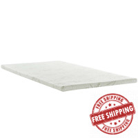 Modway MOD-5571-WHI Relax Twin 2" Gel Memory Foam Mattress Topper in White
