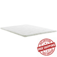 Modway MOD-5573-WHI Relax Queen 2" Gel Memory Foam Mattress Topper in White