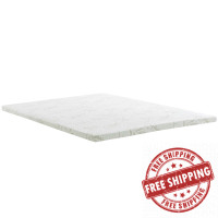 Modway MOD-5574-WHI Relax King 2" Gel Memory Foam Mattress Topper in White