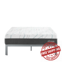 Modway MOD-5580-WHI Elysse King CertiPUR-US Certified Foam 12" Gel Infused Hybrid Mattress in White