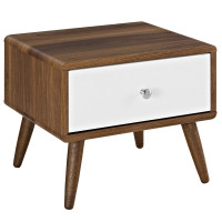 Modway MOD-5731-WAL-WHI Transmit Nightstand