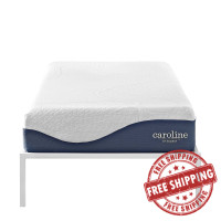 Modway MOD-5737-WHI Caroline 10" Twin Memory Foam Mattress in White