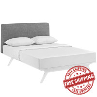 Modway MOD-5766-WHI-GRY Tracy Queen Bed White Gray