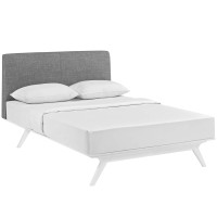 Modway MOD-5767-WHI-GRY Tracy King Bed White Gray